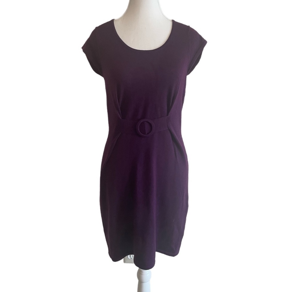 Design History Women’s Small Purple 100% Merino Wool Career Dress Work Quite Lux